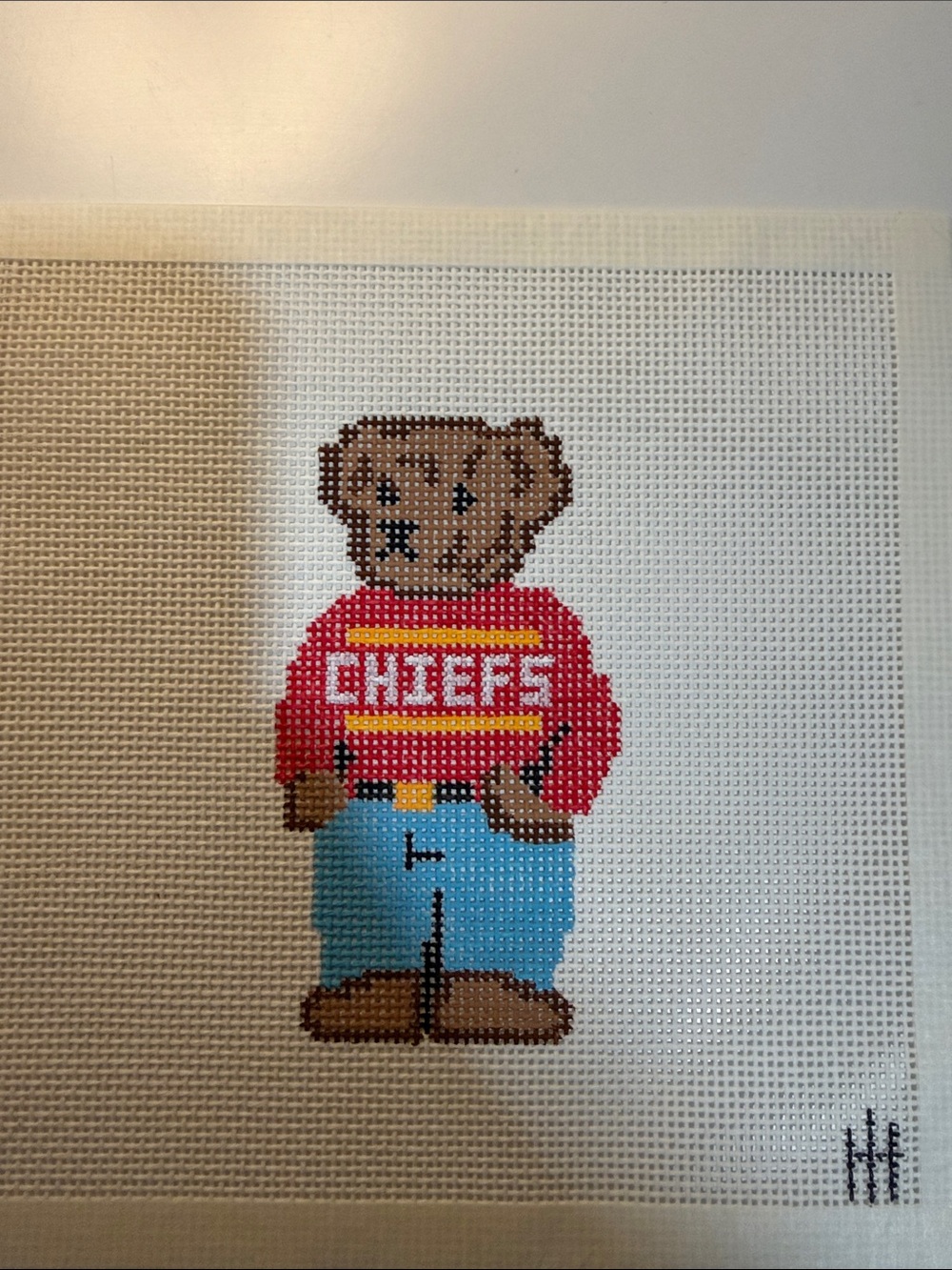 Kansas City Chiefs Needlepoint bear